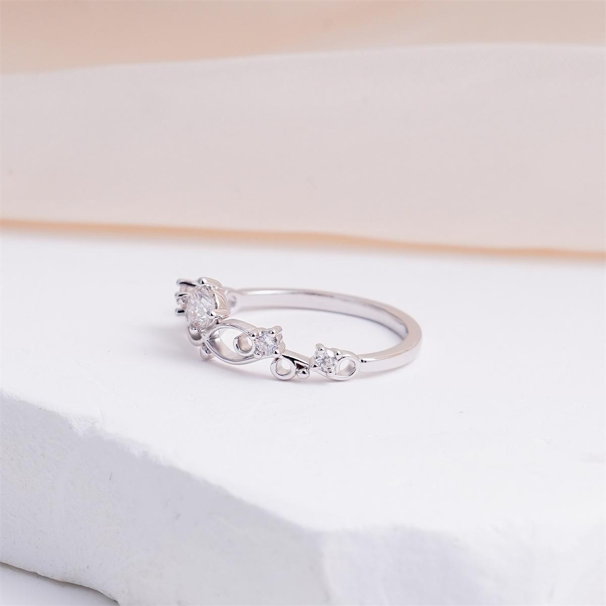 Moissanite Vintage Crown Eternity Ring