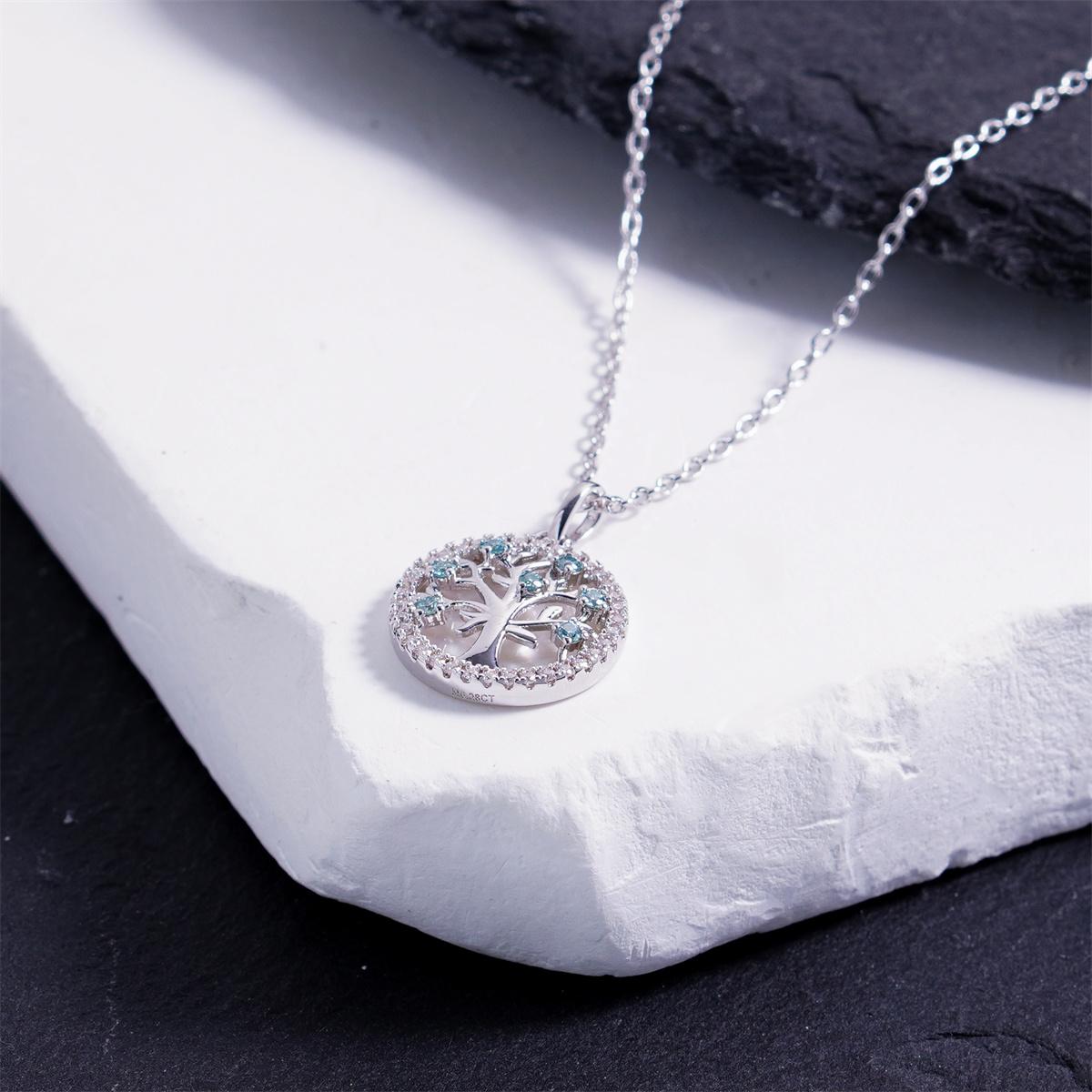 Pave Halo Tree Pendant Necklace