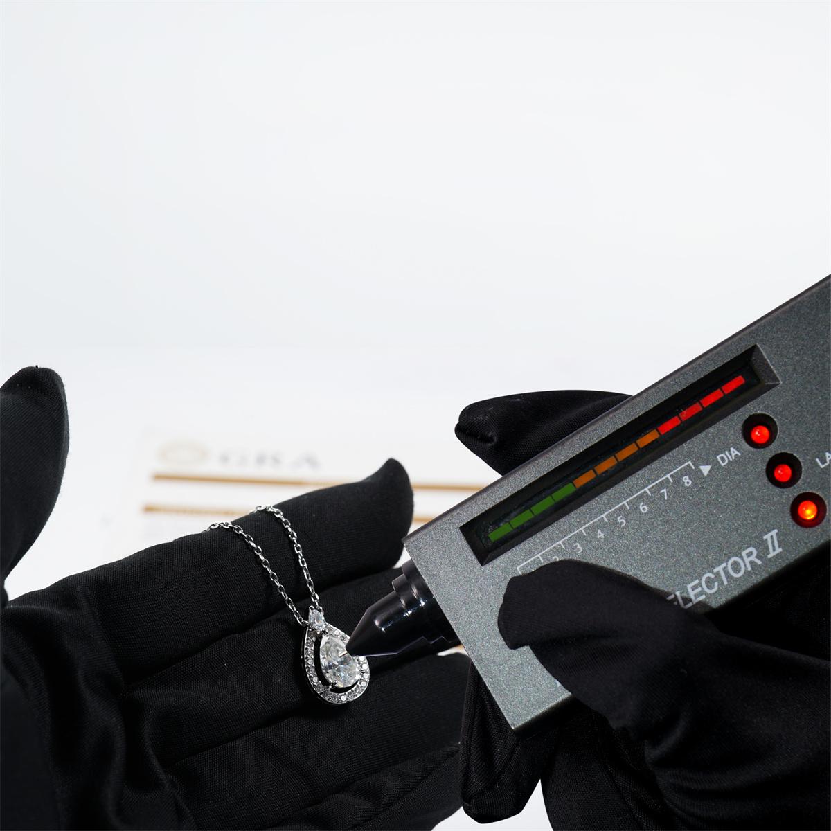 Moissanite Luminous Drop Halo Jewelry Set Elegant Pear Cut Ring Necklace Bracelet Trio Set