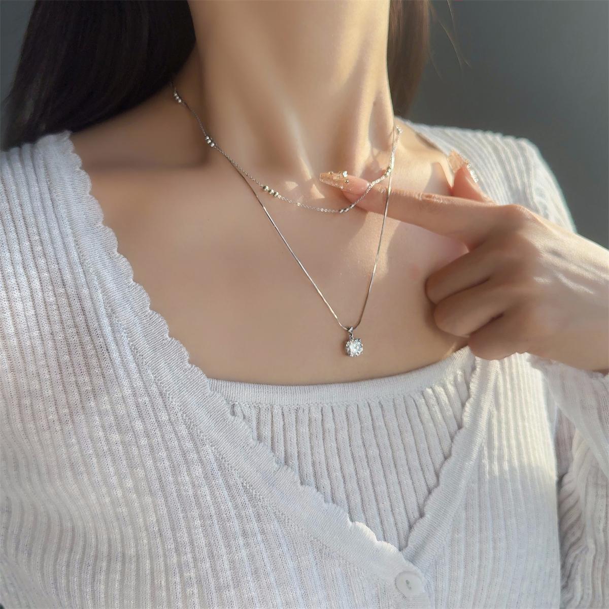 Moissanite 2ct Whispers of Love Copper Pendant Necklace