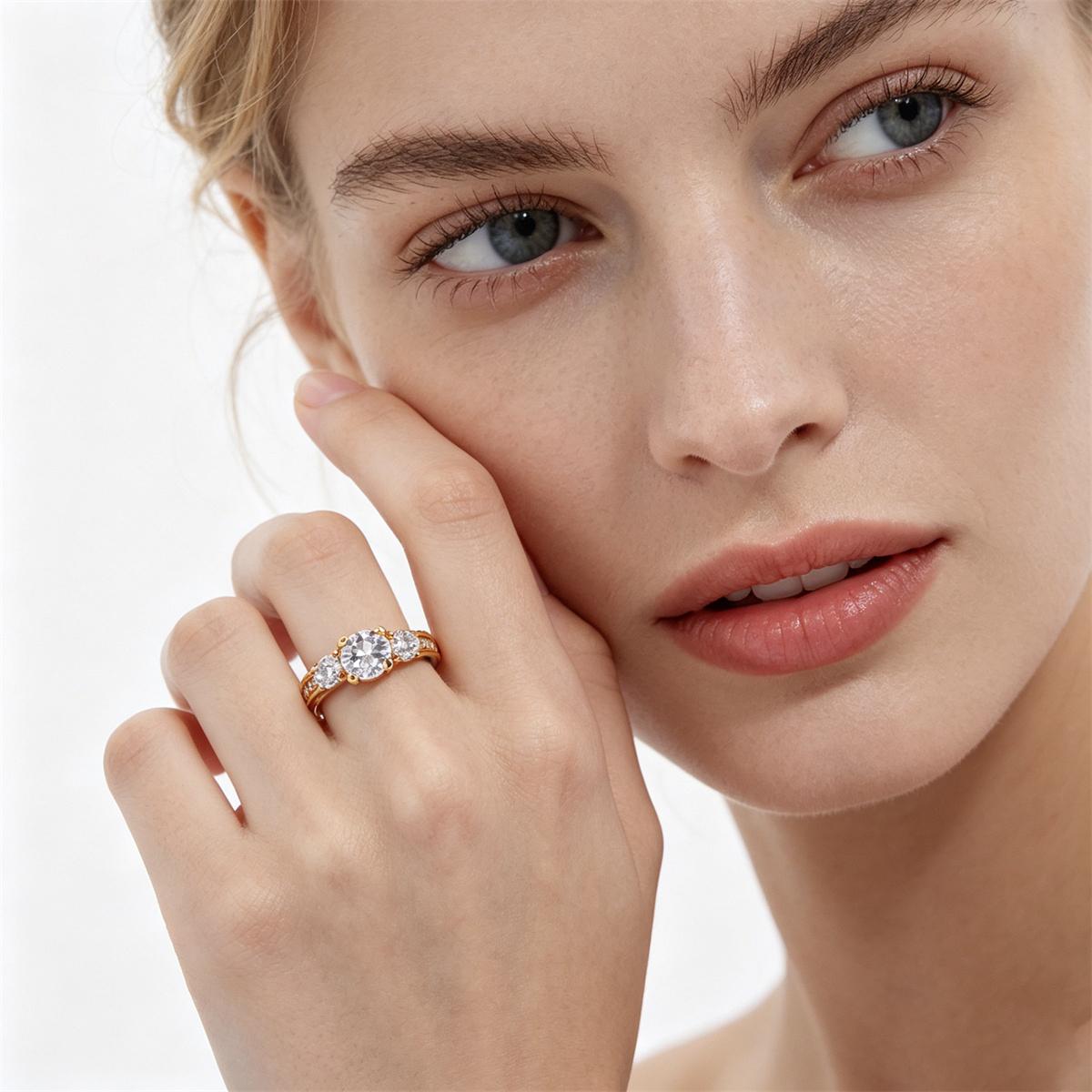 Moissanite 1.98ct Endless Love Three-Stone Ring
