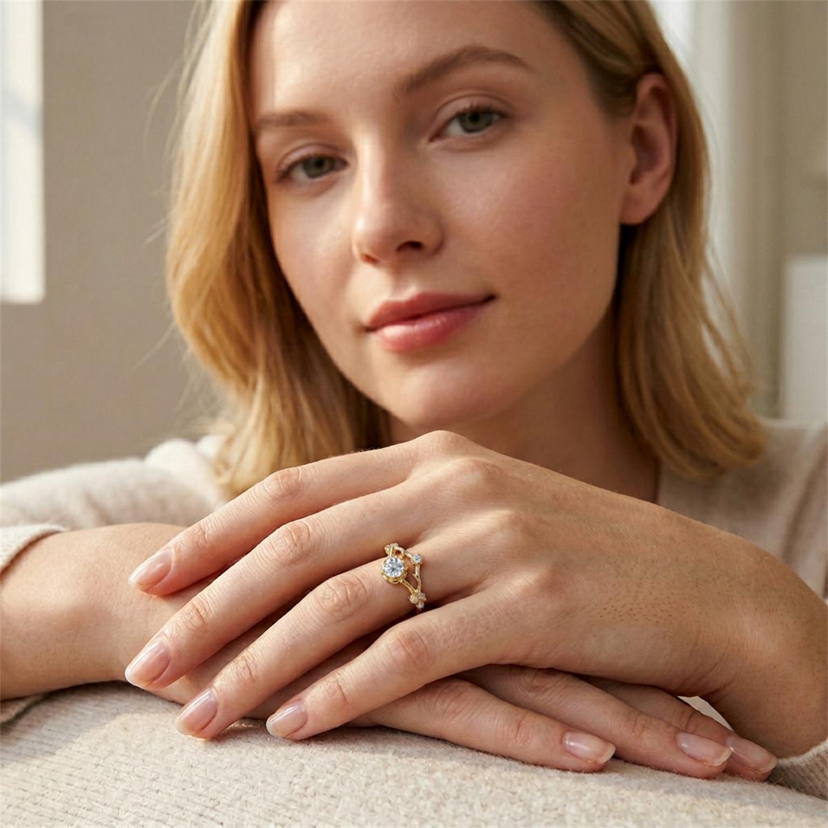 Moissanite Spring Radiance Flower Ring