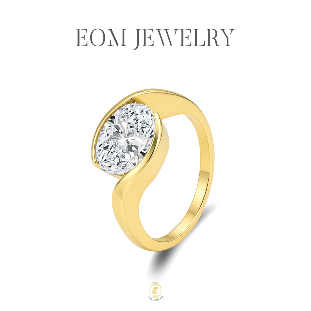 Moissanite 3ct Eternal Focus Oval Ring