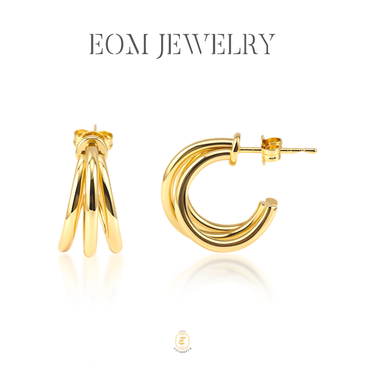 Triple Curve Hoop Earrings