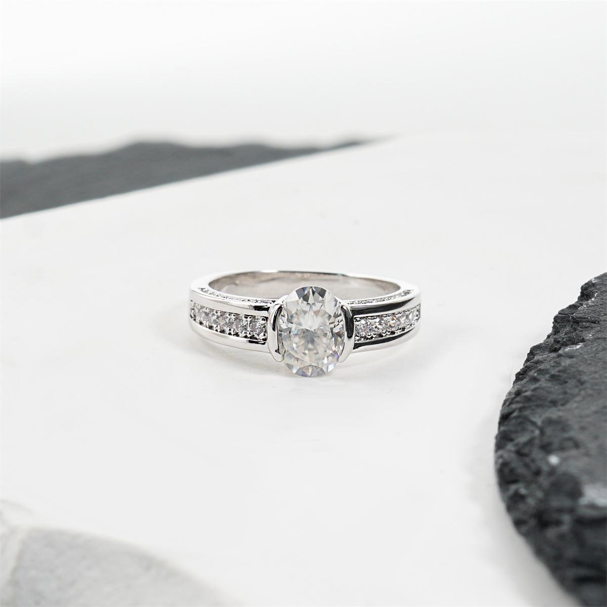 Moissanite 1.8ct Fortune Glow Oval Ring