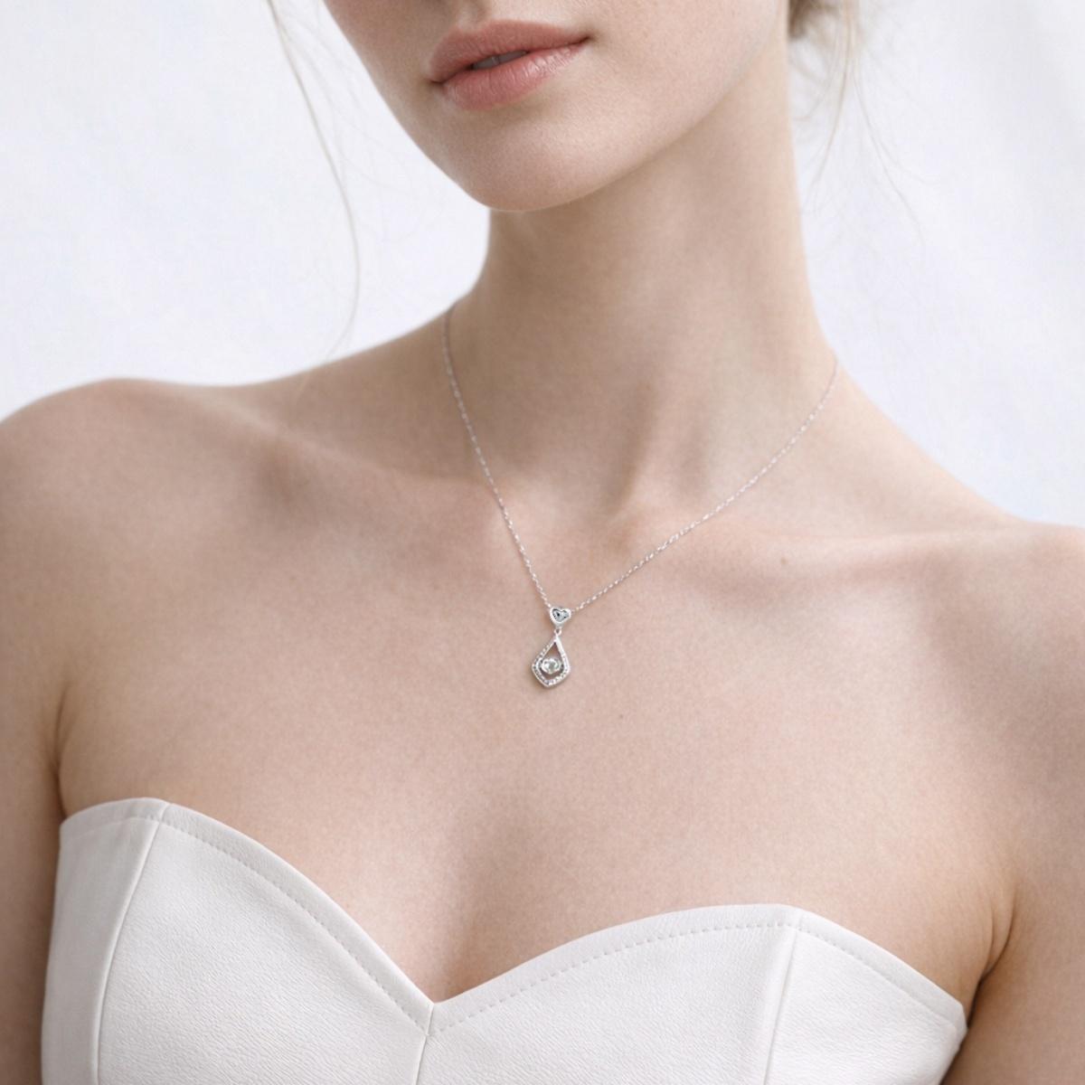 Moissanite Sweetheart Teardrop Pendant Necklace