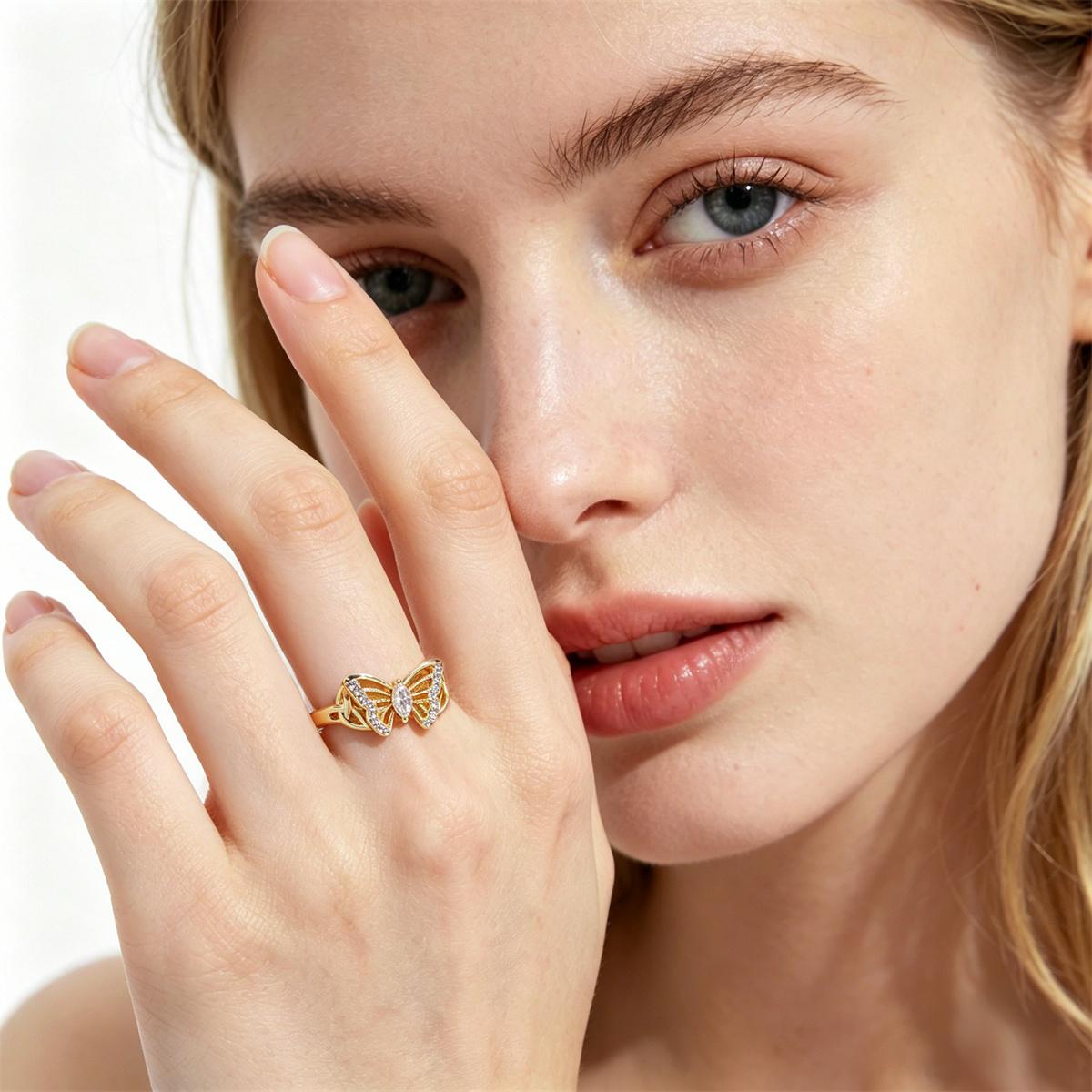 Moissanite Starlit Butterfly Ring