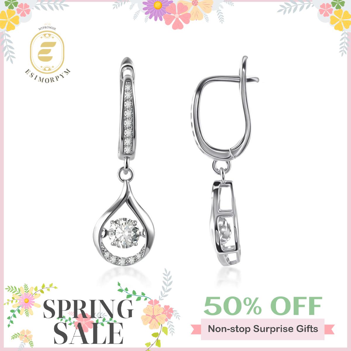 Moissanite 1ct Glow of Firefly Teardrop Dangle Earrings