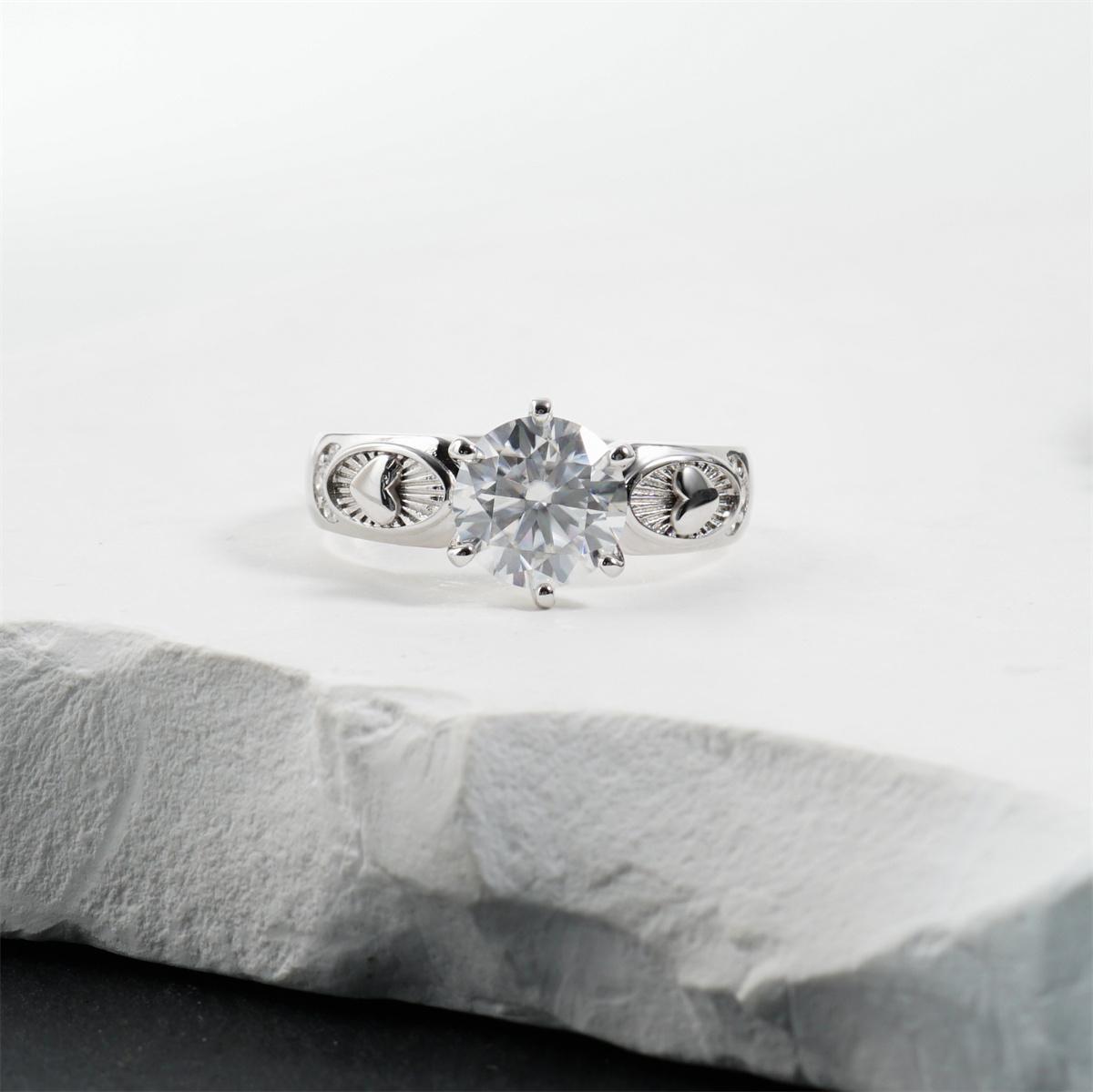 Moissanite 2ct Eternal Heart Round Cut Ring
