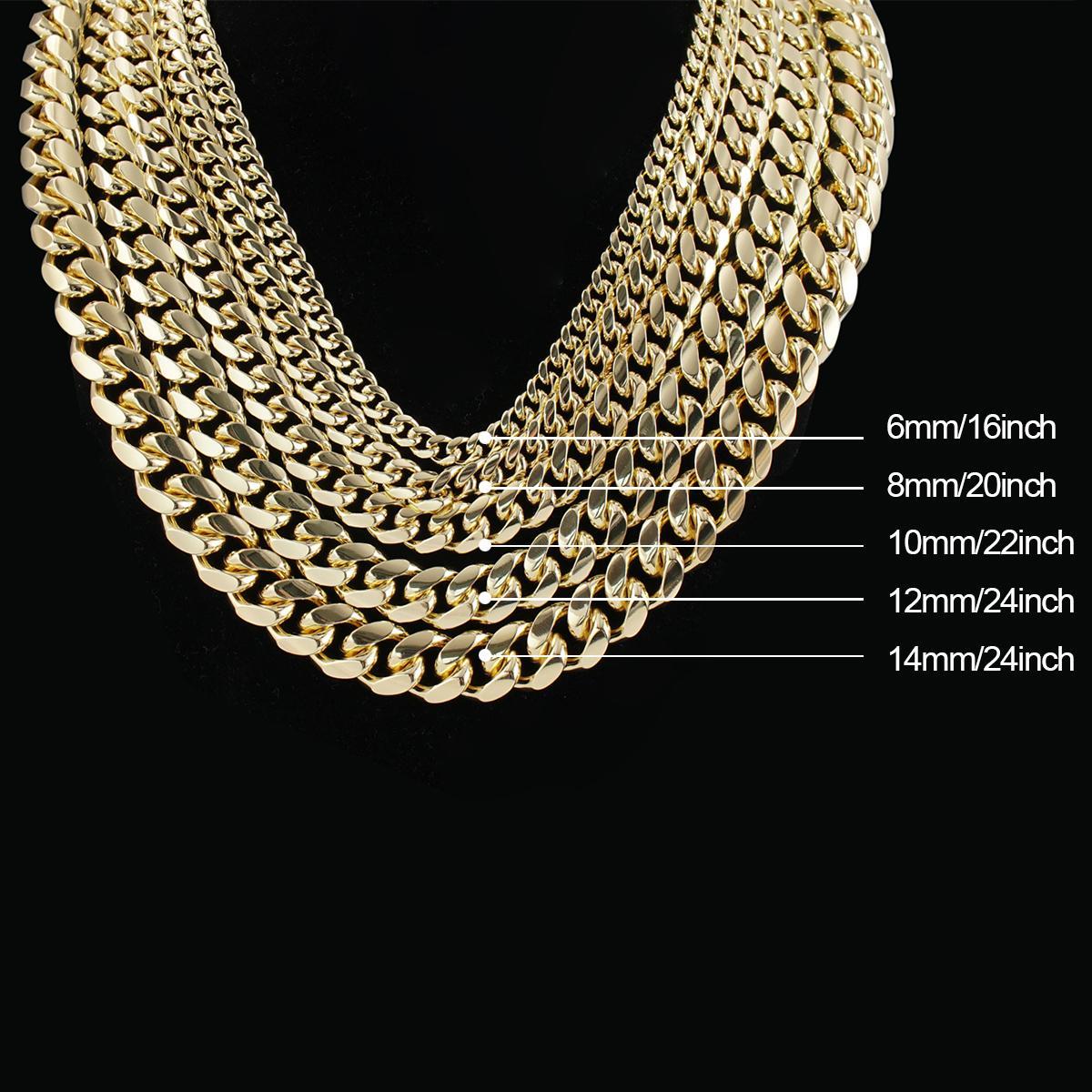 Moissanite Hip Hop Golden Cuban Necklace