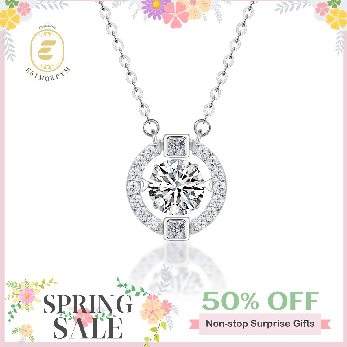 Moissanite 1ct Flickering Halo Pendant Necklace (Buy 2 Free Shipping & Extra $3.99 off)