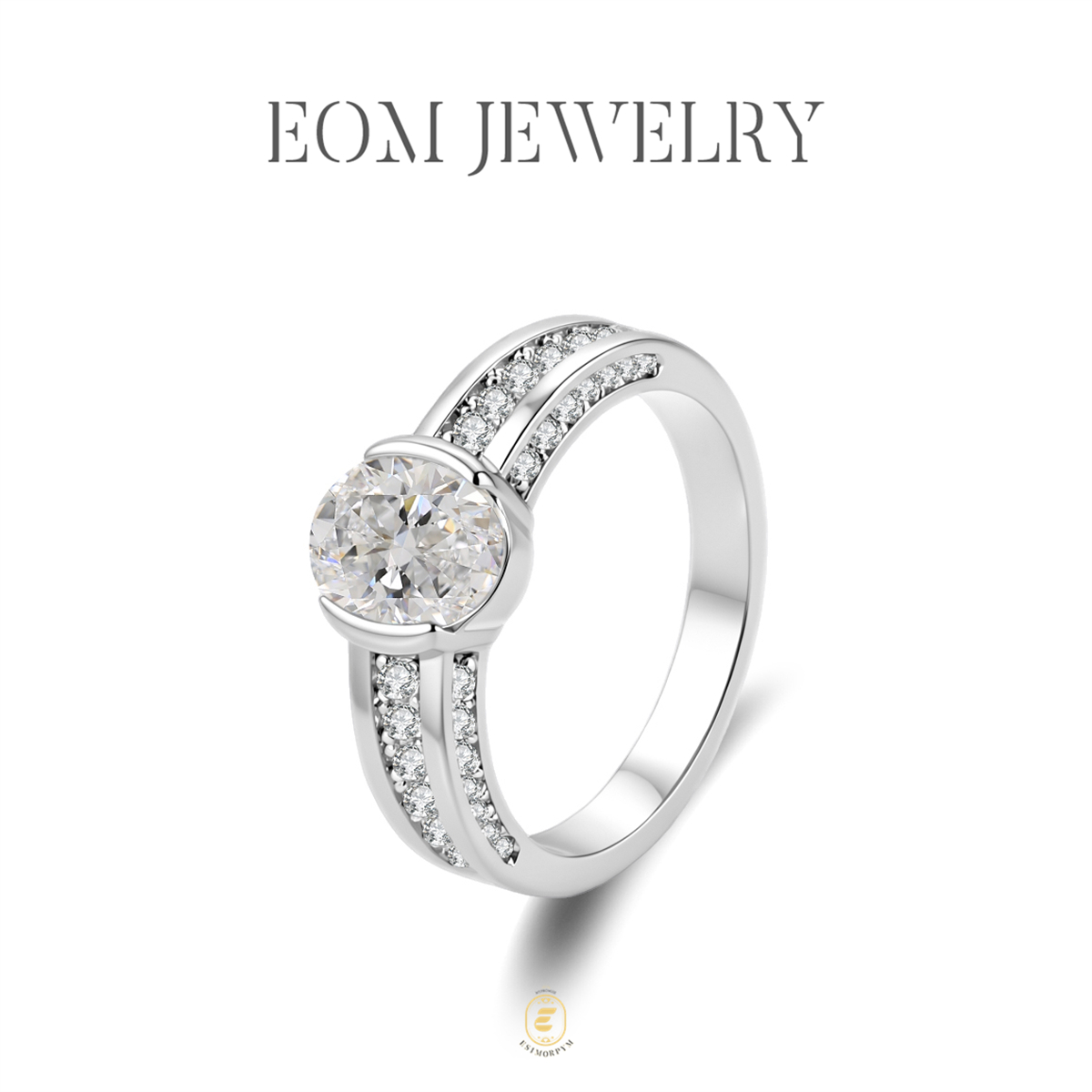 Moissanite 1.5ct Fortune Glow Oval Ring