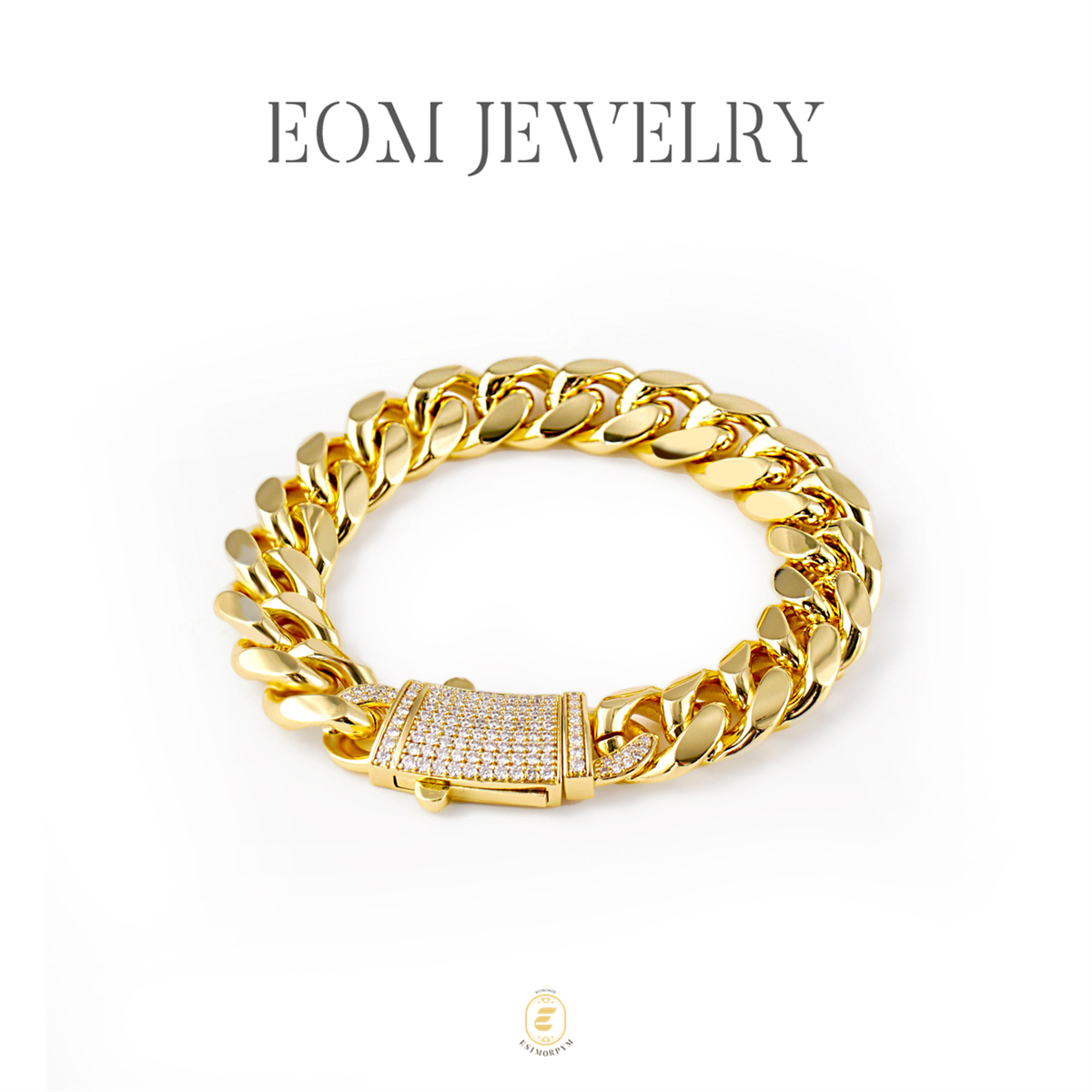 Moissanite Hip Hop Golden Cuban Bracelet