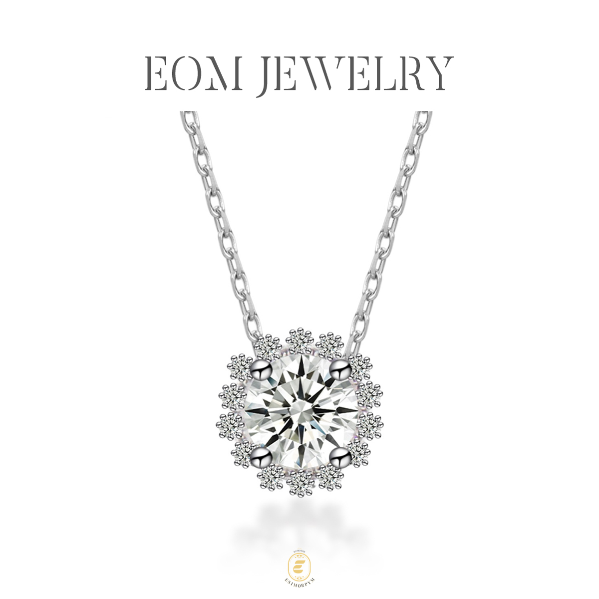 Moissanite 1ct Sunflower Pendant Necklace Flower Pendant