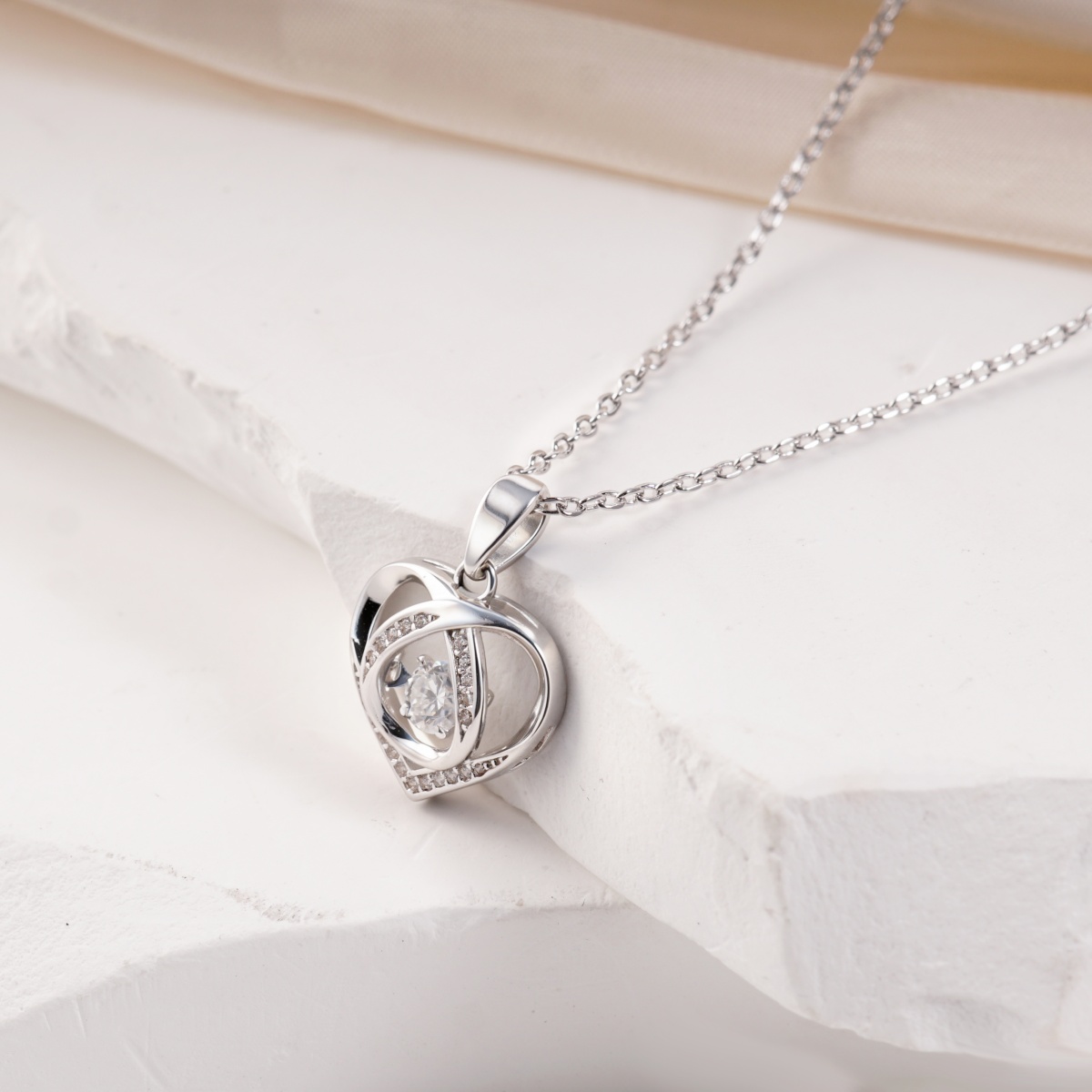 Moissanite Radiant Heart Pendant Necklace 