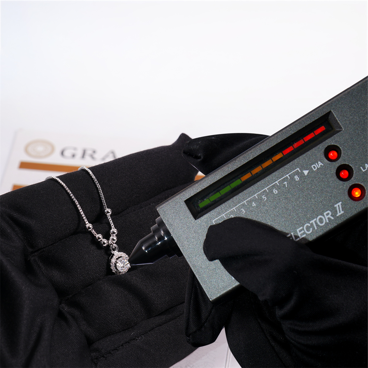 Moissanite Halo Beaded Copper Bracelet