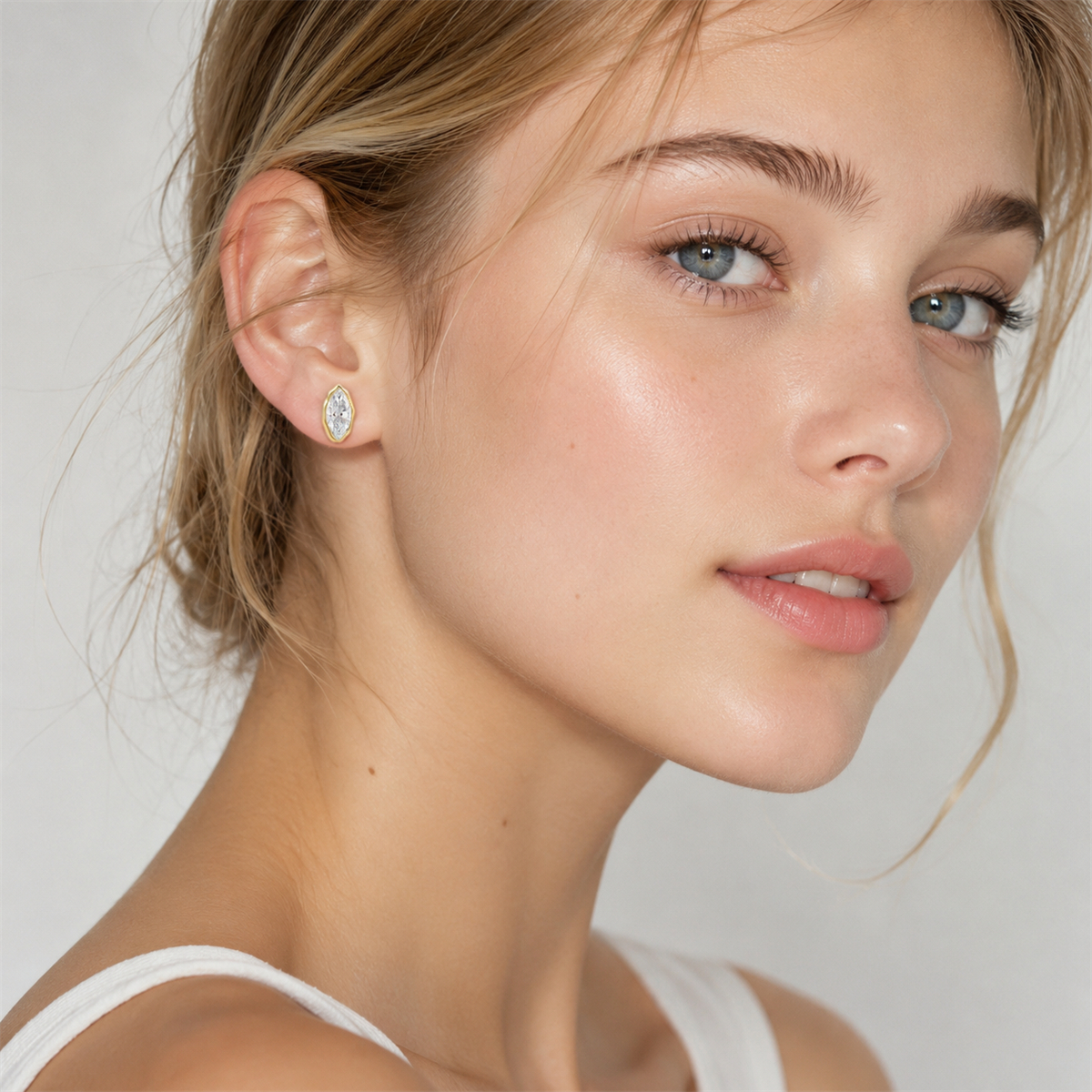 Moissanite 2ct Dream Boat Marquise Cut Stud Earrings