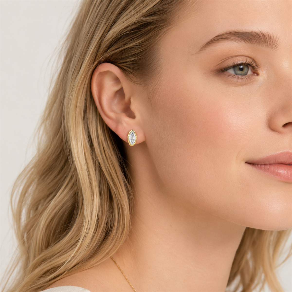 Moissanite 2ct Dream Boat Marquise Cut Stud Earrings