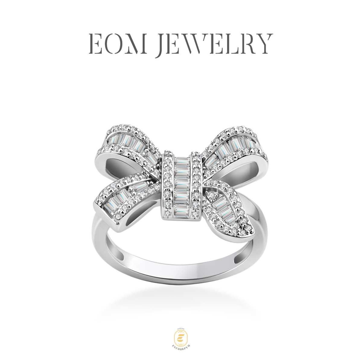Moissanite Ribbon Bow Ring