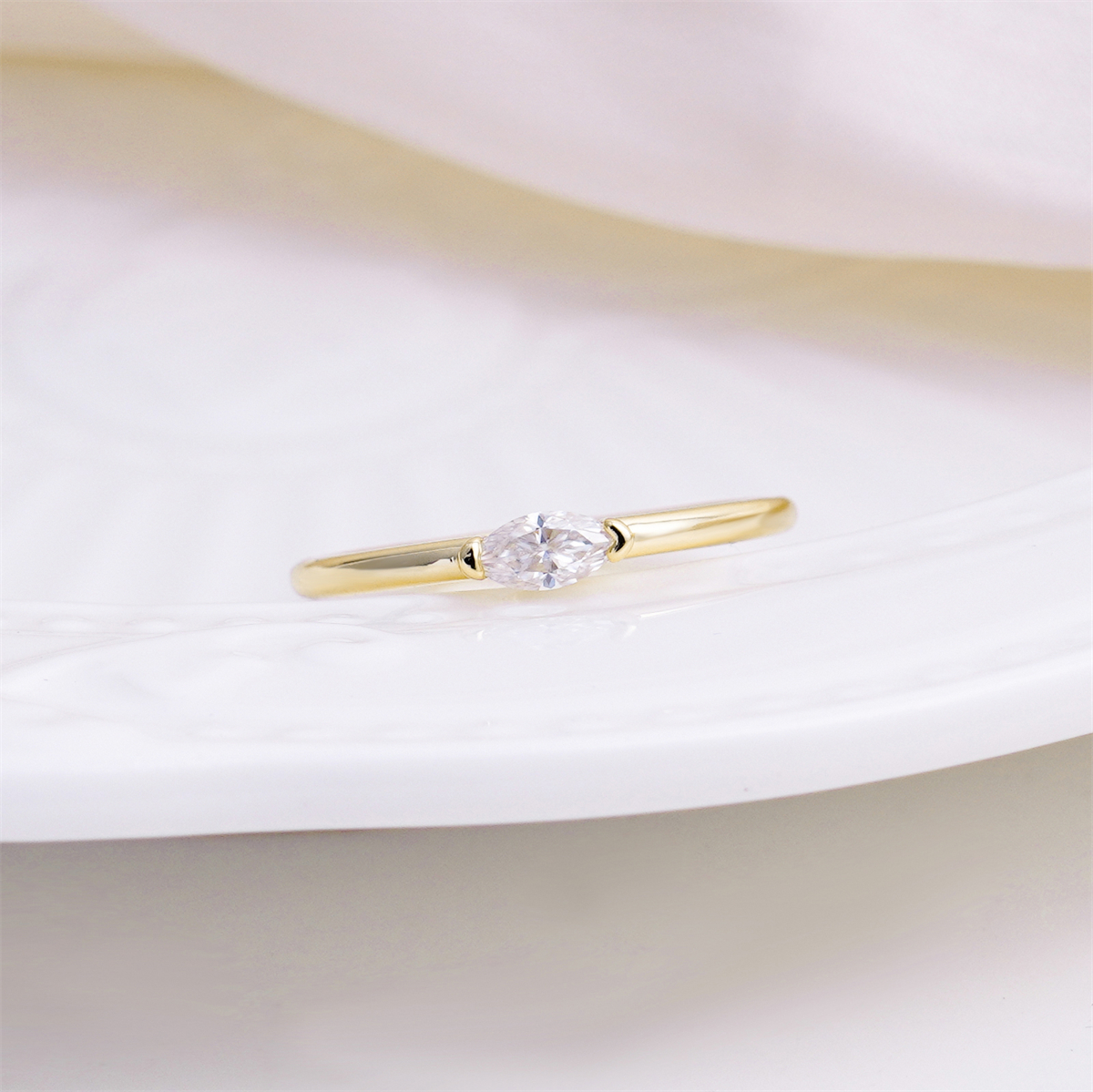Moissanite Echo of Love Marquise Cut Eternal Ring
