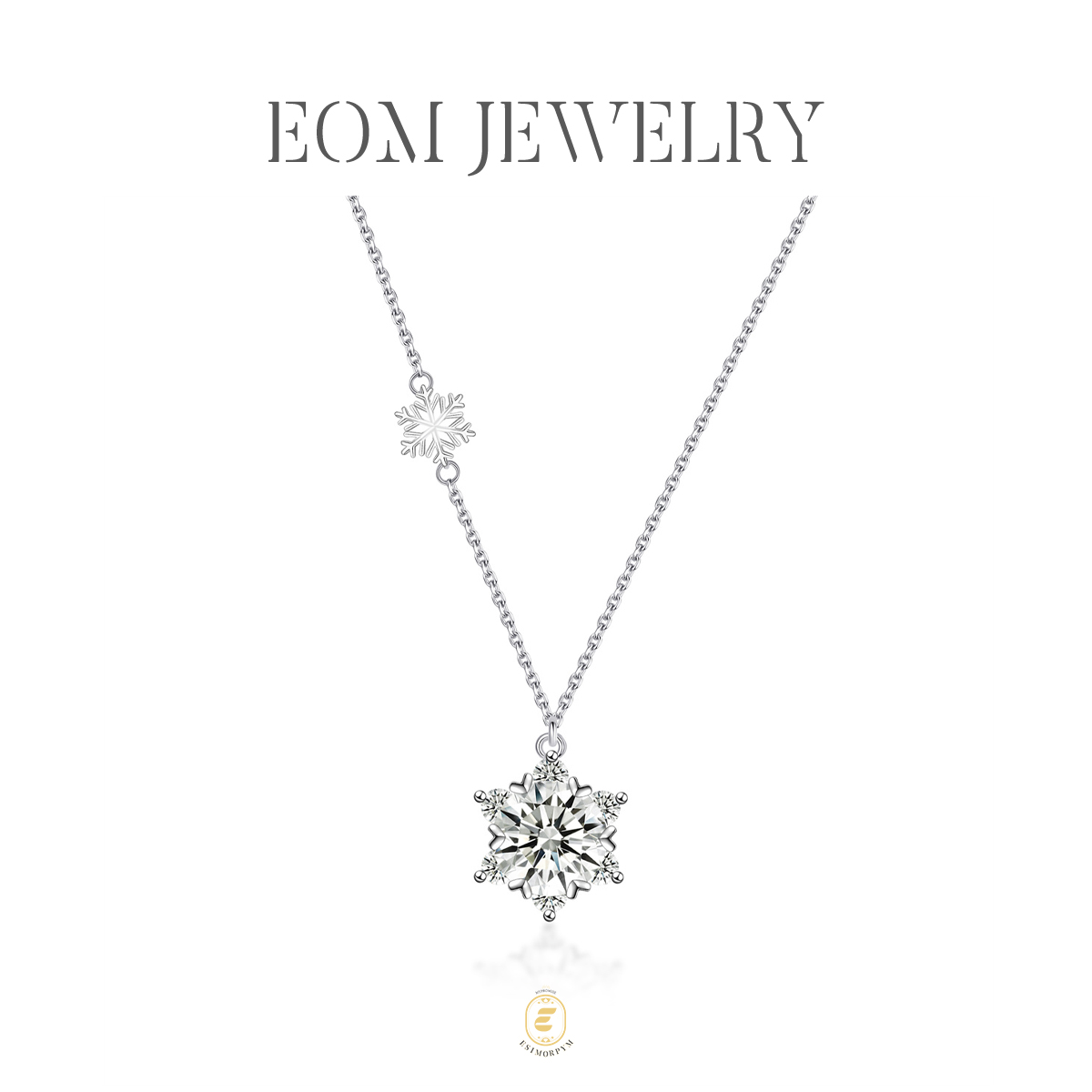 Moissanite 1-2ct Ice Crystal Snowflake Pendant Necklace
