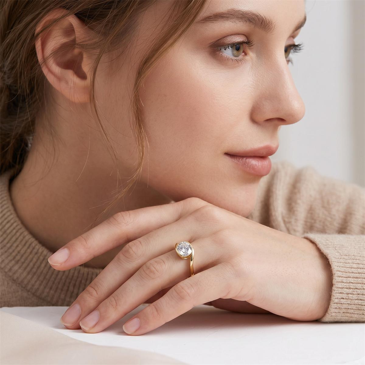 Moissanite 3ct Eternal Focus Oval Ring