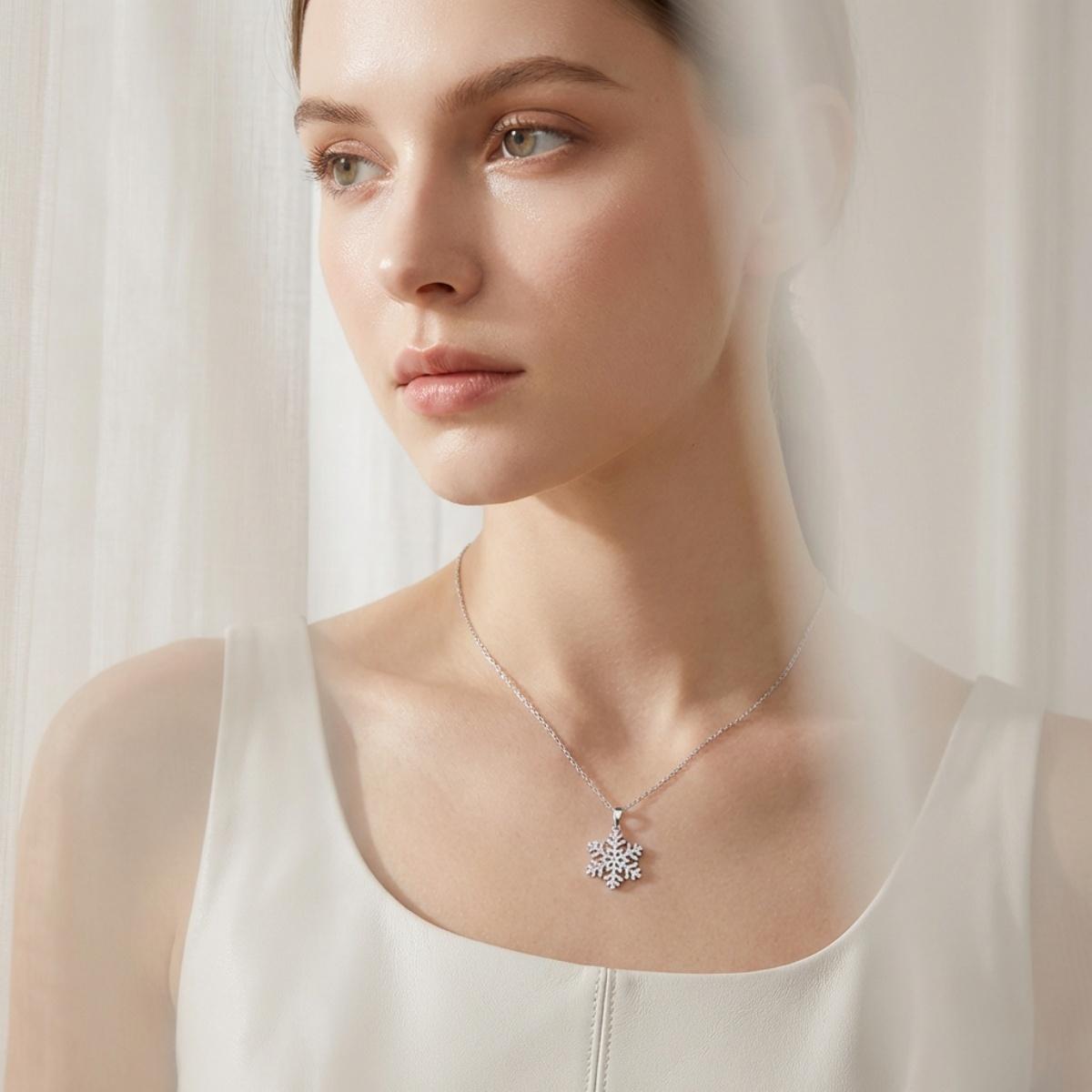 Moissanite Starlight Snowflake Pendant Necklace