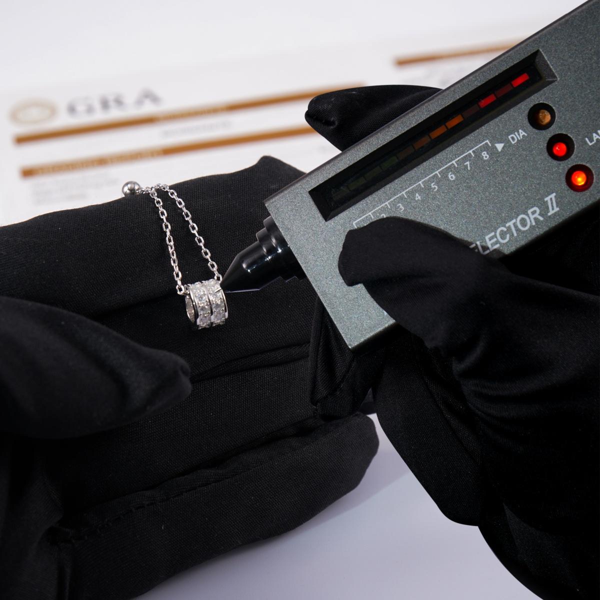 Moissanite Cylindrical Double Row Stone Necklace