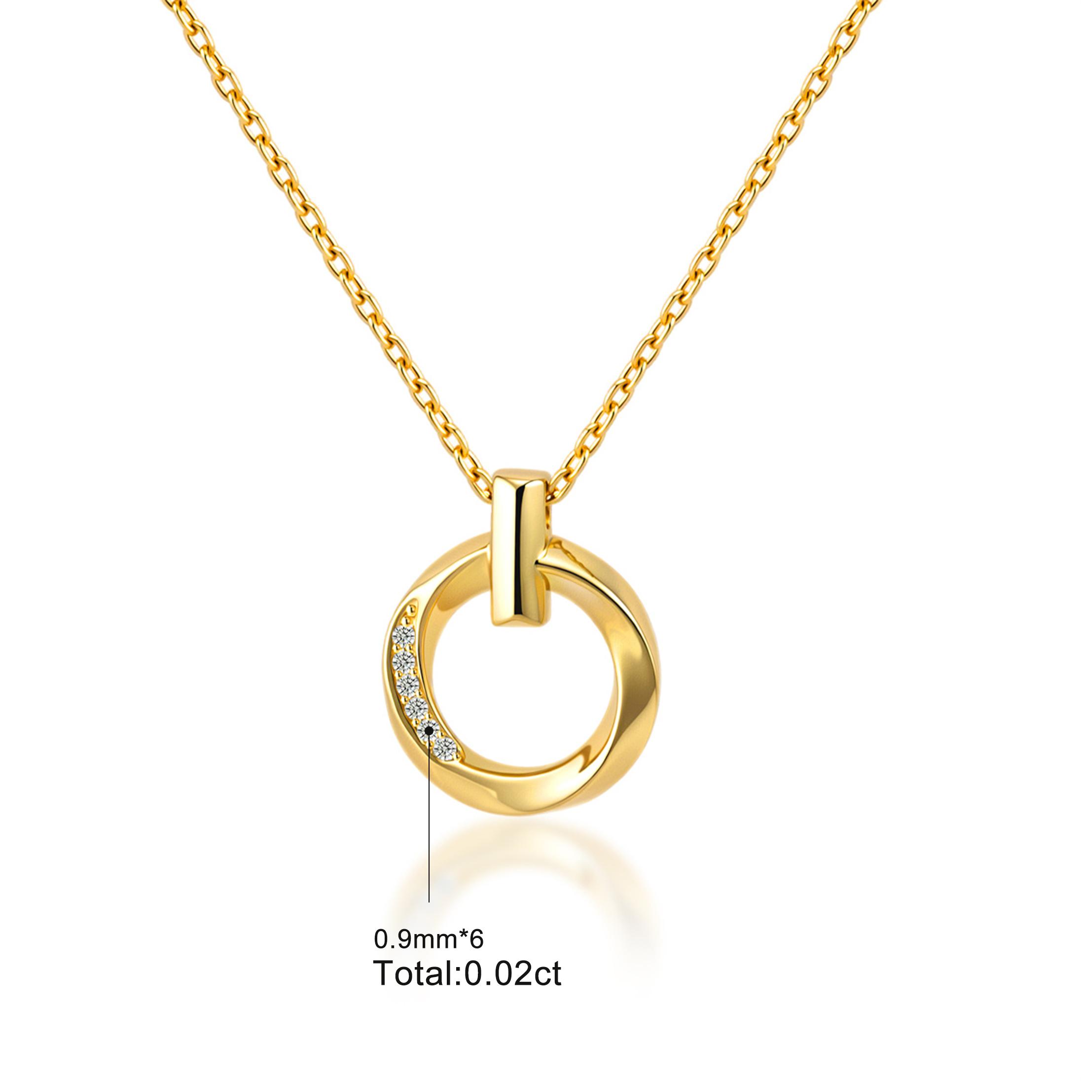 Moissanite 18K Gold-Plated Minimalist Loop Pendant Necklace