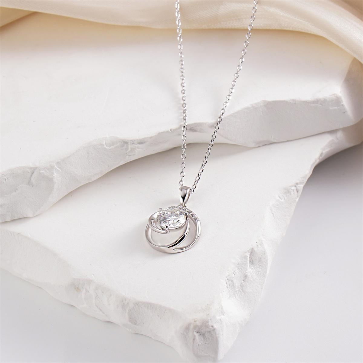 Moissanite 2ct Swirl Pendant Necklace