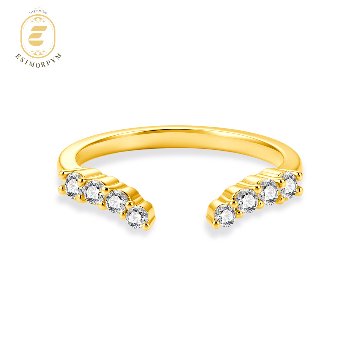 Moissanite Flowing Light Open Band Ring