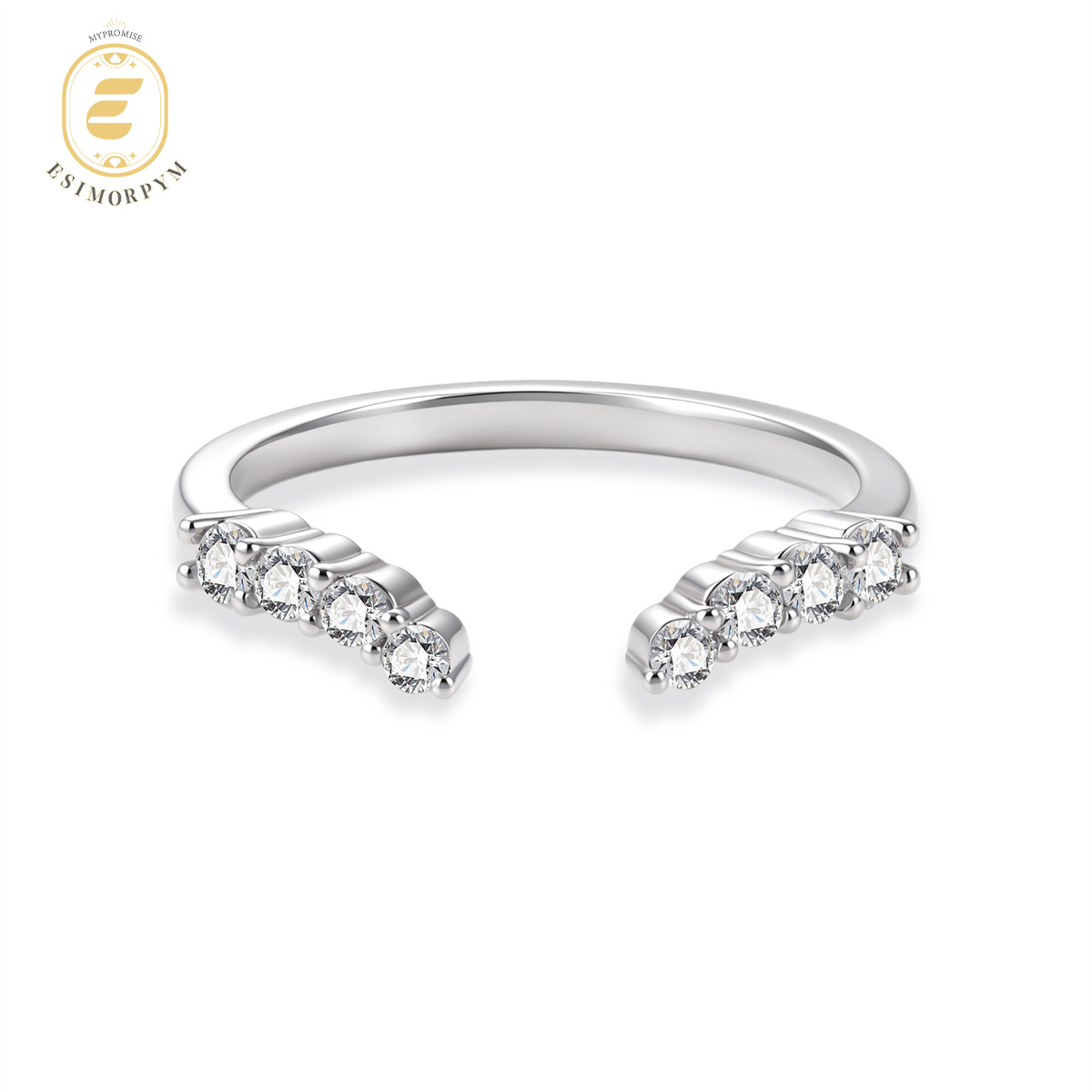 Moissanite Flowing Light Open Band Ring