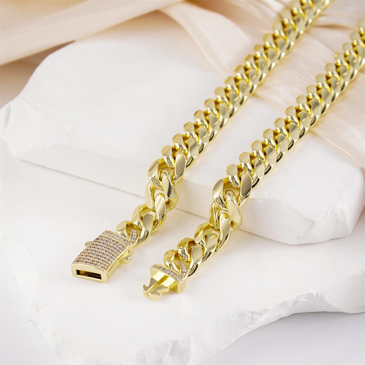 Moissanite Hip Hop Golden Cuban Necklace