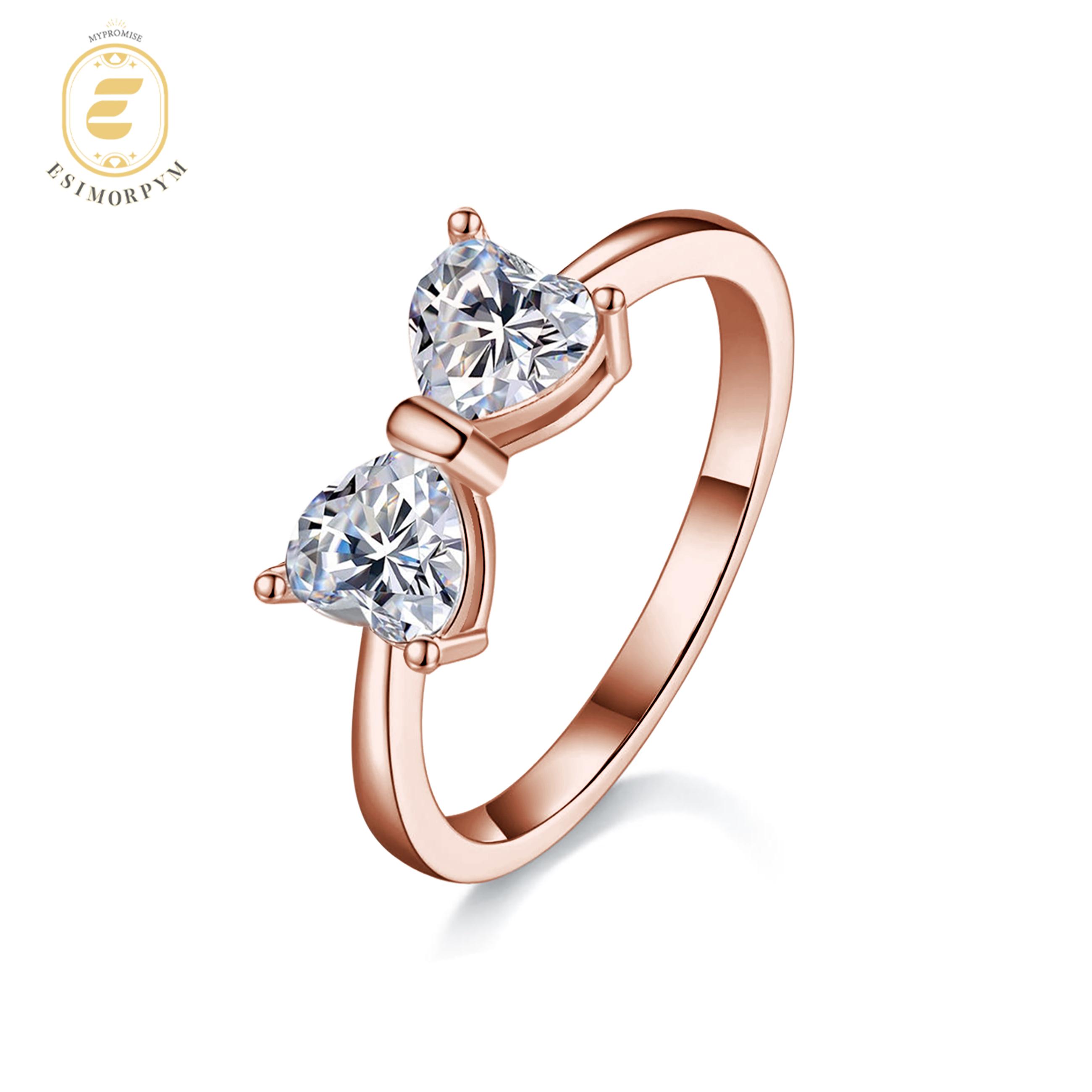 Moissanite 1.6ct Heartfelt Connection Bow Knot Ring