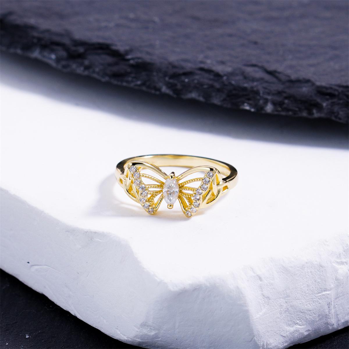 Moissanite Starlit Butterfly Ring