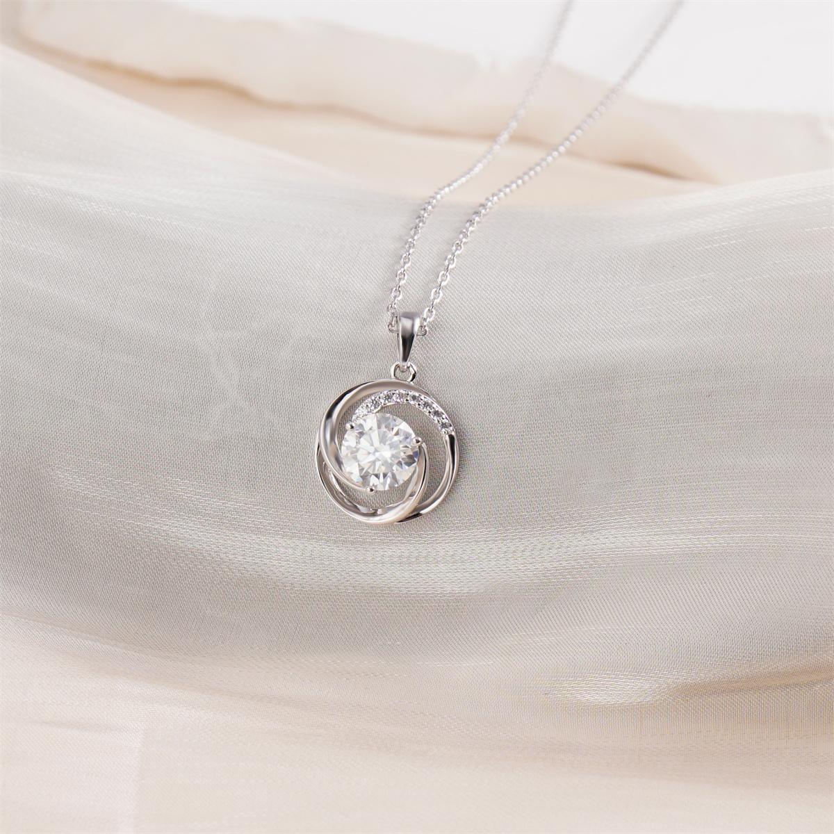 Moissanite 2ct Swirl Pendant Necklace