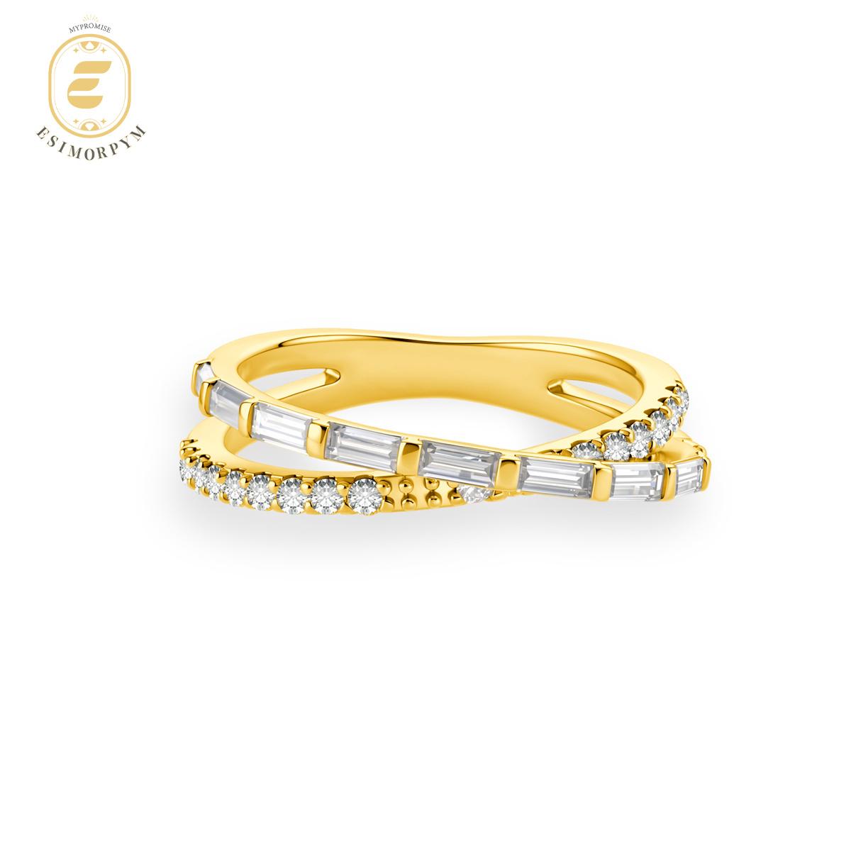 Moissanite Starlight Ribbon Crossover Ring