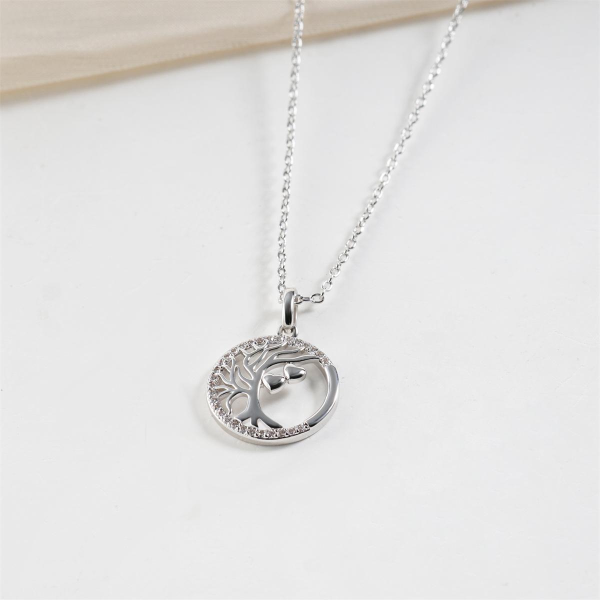 Moissanite Tree of Life Pendant Necklace