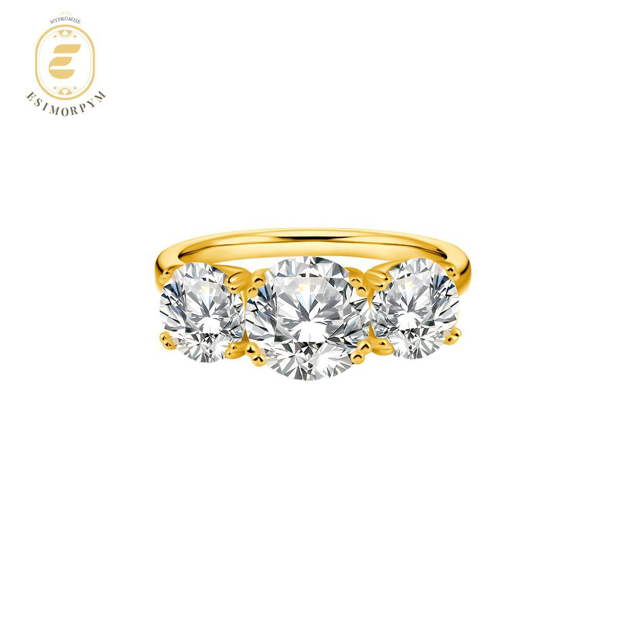 Moissanite 4ct Three Stone Prong Engagement Ring (Buy 2 Free Shipping & Extra $3.99 off)