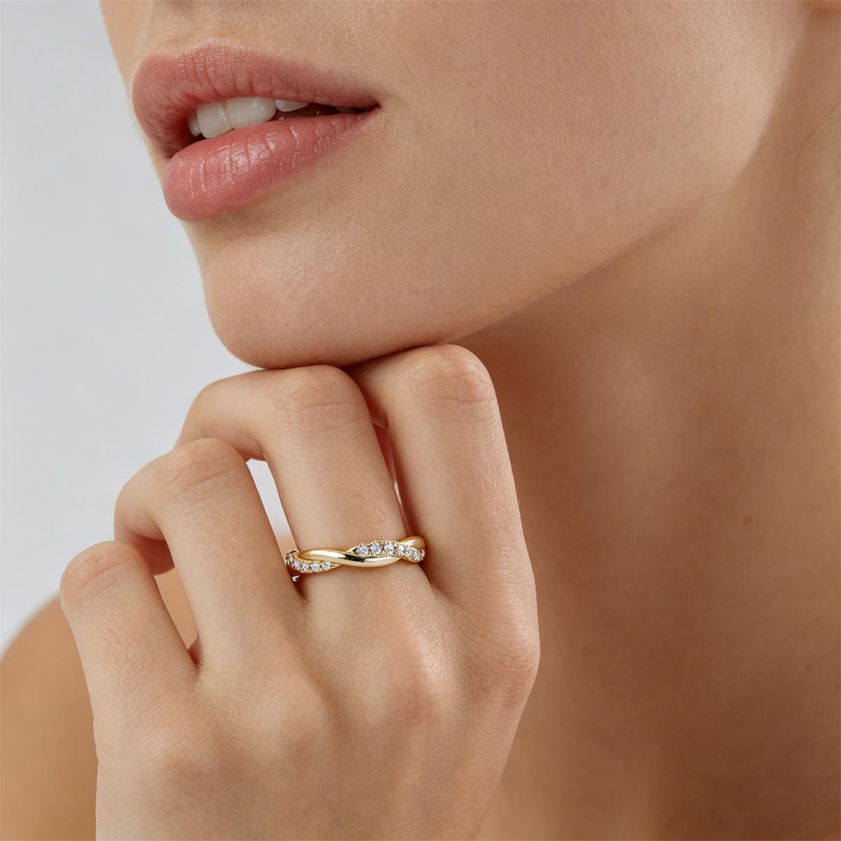 Moissanite Eternal Glow Crossover Ring