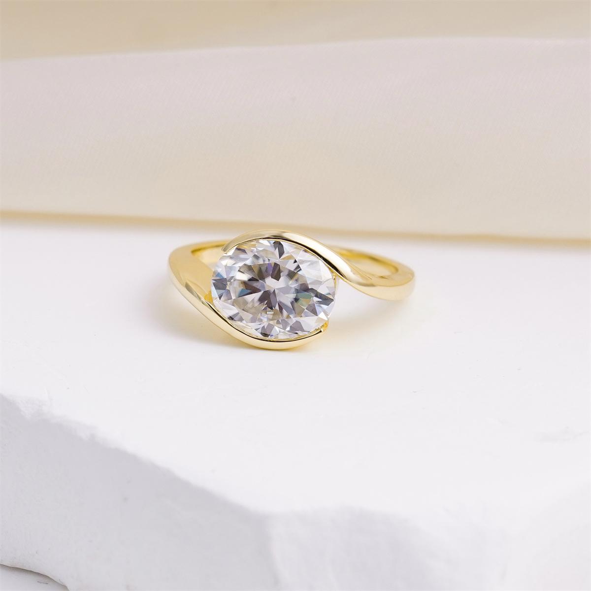 Moissanite 3ct Eternal Focus Oval Ring