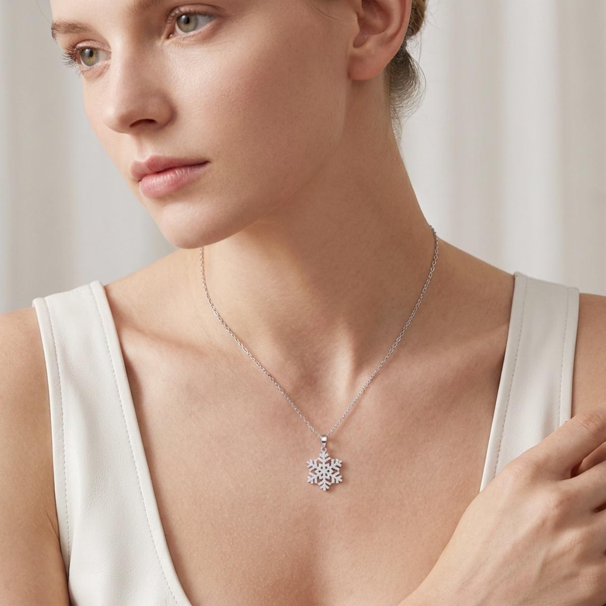 Moissanite Starlight Snowflake Pendant Necklace
