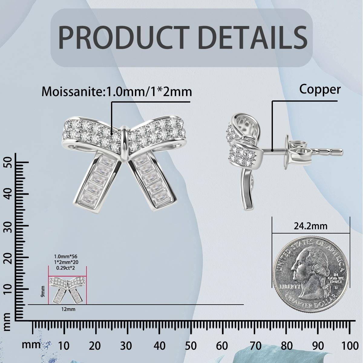 Moissanite Twinkle Bow Stud Earrings