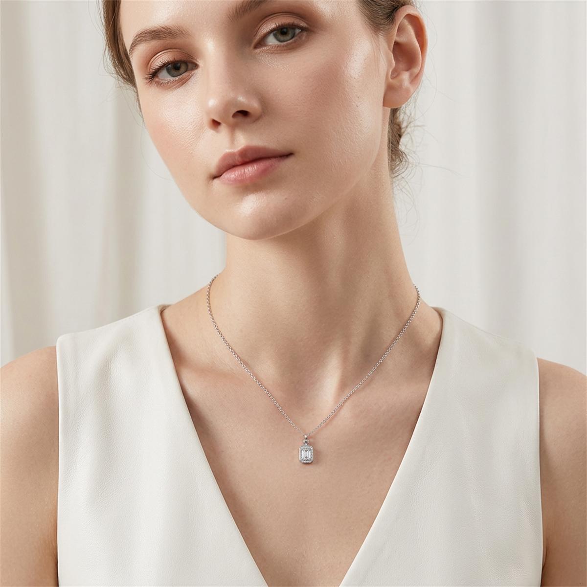 Moissanite 1ct Vintage Perfume Bottle Pendant Necklace