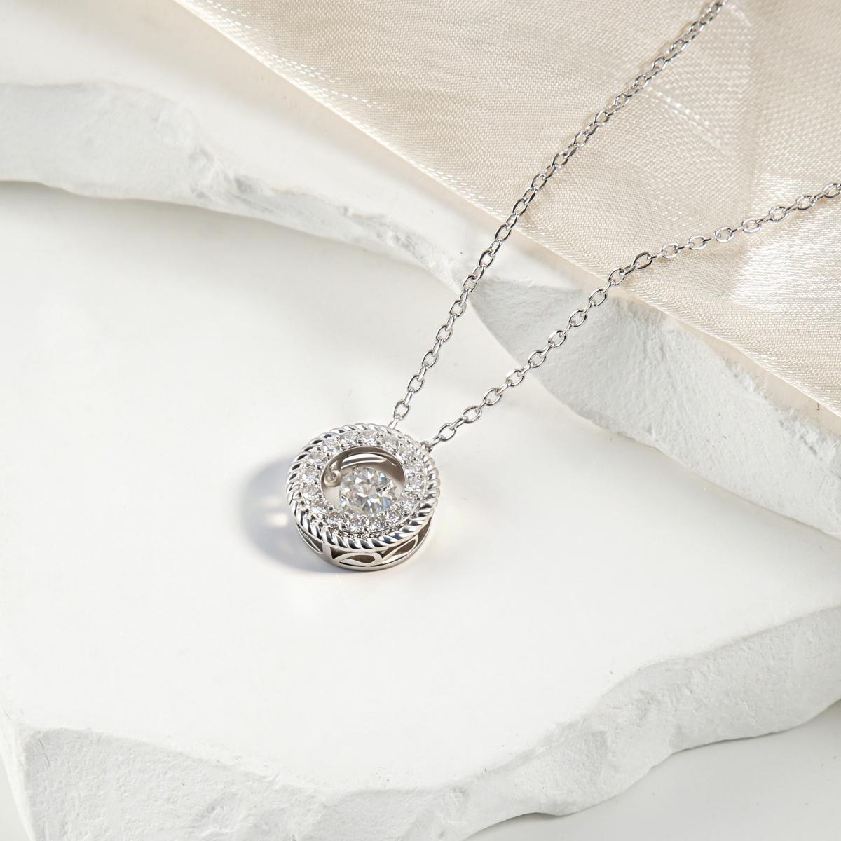 Moissanite Eternal Halo Radiance Pendant Necklace