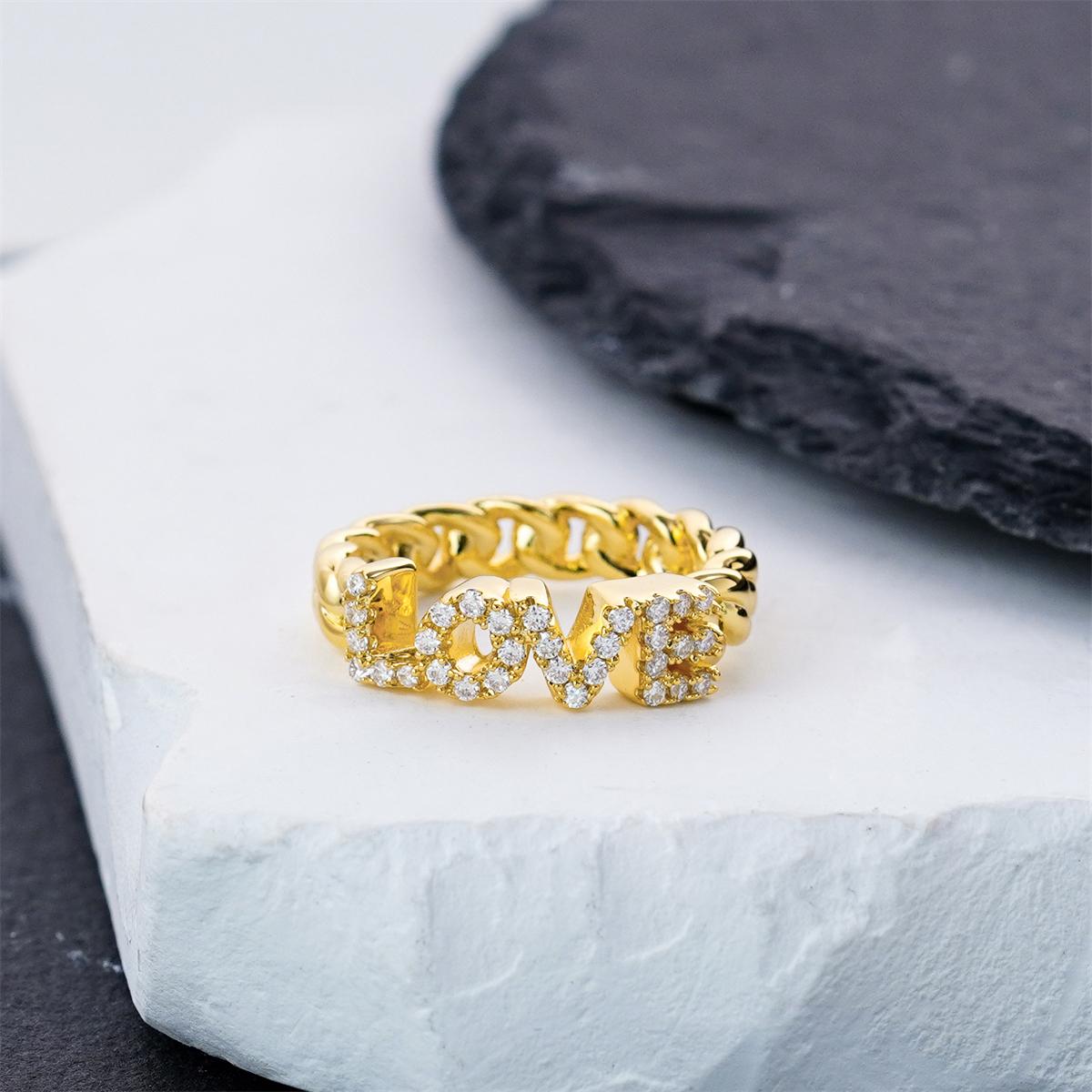 Moissanite Forever Love Chain Ring