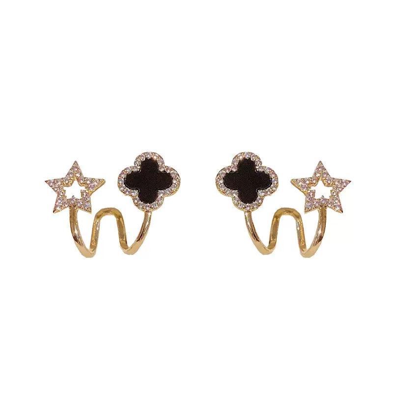 Four-leaf Clover Star Stud Earrings