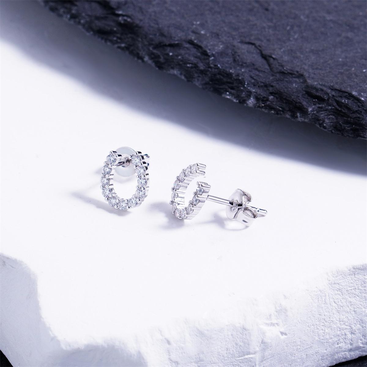 Moissanite Eternal Glow Horseshoe Stud Earrings