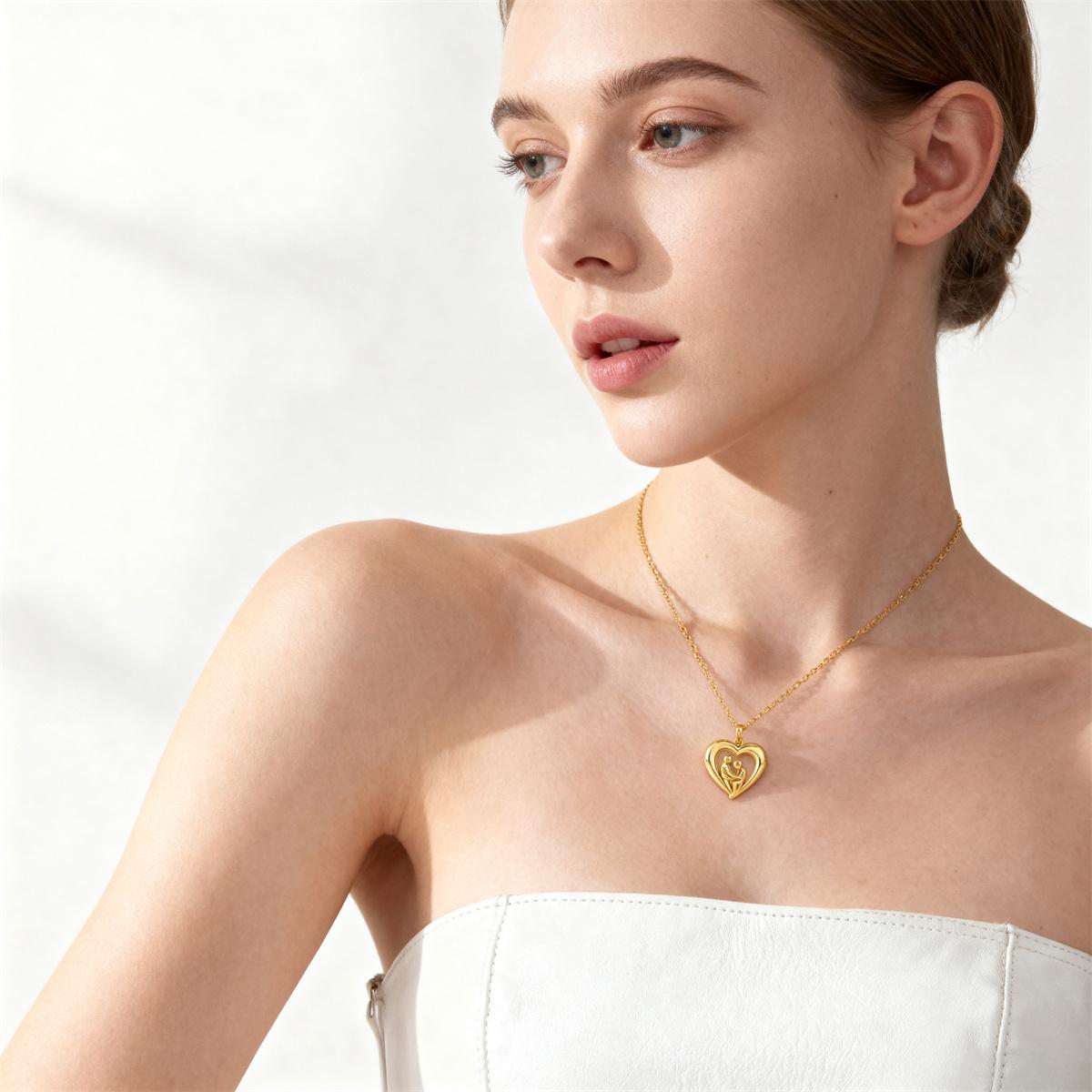 Hug of Love Heart Shape Pendant Necklace