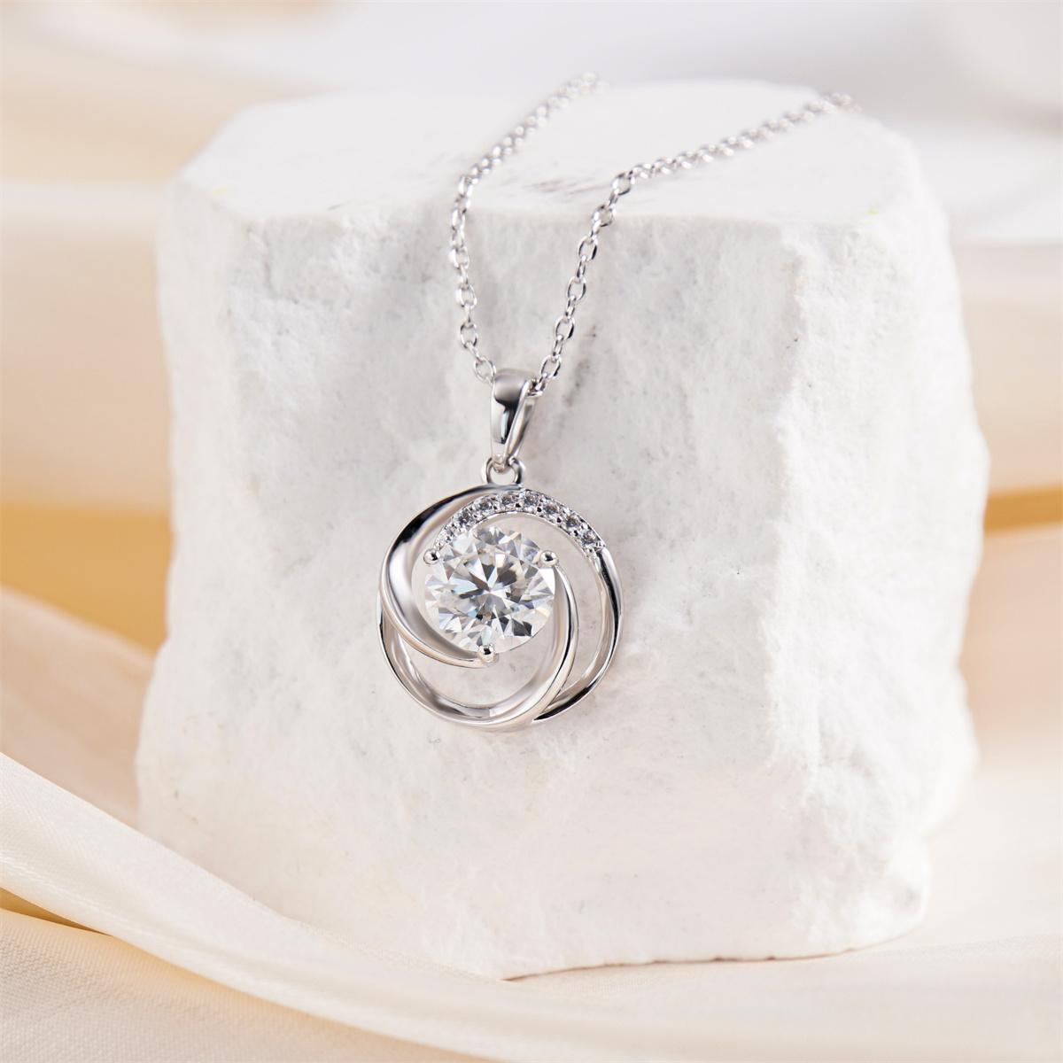 Moissanite 2ct Swirl Pendant Necklace